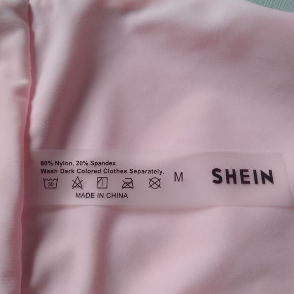 Shein Pink Ruffle Top High Waisted Bottoms Bikini Swimsuit Women's Size Medium - Picture 8 of 12